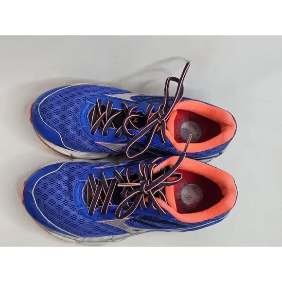 Mizuno Wave Inspire 12 Running Shoes Womens Size 6.5 Blue/Orange - Picture 3 of 9